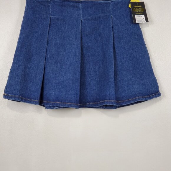 Art Class Girl's Adjustable Waist Pleated Denim Jean Skirt NEW Size L(10/12 - Picture 3 of 14